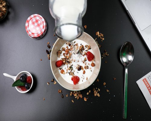 Traditional Bulgarian yogurt with fresh seasonal berries